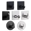 304 Black Robe Hook Wall Towel for Bathroom Stainless Steel Coat Rustproof Hanger Kitchen Hardware 220527