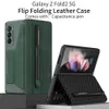 Flip Book Cases für Samsung Galaxy Fold 2 Fold 3 Fold 4 Hülle Kartenstift Slot Leder Flip Book Schutzhülle