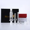 Nector Collector Accesorios para fumar Mini pipas de mano Herramientas de tabaco Junta de 14 mm Colectores de nector de vidrio Pequeñas plataformas Dab de aceite con embalaje de caja de titanio