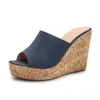 Tofflor sommar avslappnad mysiga plattform kilar klackar damer mode öppen tå romerska kvinnors sandaler skor storlek 36-43 slippers