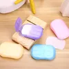 20 PCS/BOX DESINFECTING SOAP PAPER BASE SOAPS FLAKESミニクリーニングペーパー簡単な洗濯手旅行便利な使い捨て香りのスライス石鹸