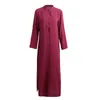 EaseHut Summer Dress Women Boho Solid Rolled Long Sleeve Button Shirt Sundress Elegant Loose Maxi Long Dress Plus Size 220811