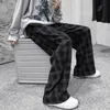 Automne Pantalon En Velours Côtelé Hommes Mode Rétro Casual Pantalon À Carreaux Hommes Streetwear Hip Hop Lâche Pantalon Droit Mâle Grande Taille S-5XLT220716