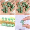 Arts And Crafts Arts Gifts Home Garden 20Mm Green Aventurine Mini Mushroom Plant Statue Natural Stone Carving Decorat Dh6Qb