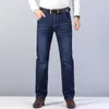 Thoshine Brand Spring Autumn Män Jeans Elastiska Straight Fit Male Denim Byxor Sträck Smart Casual Trousers 220328