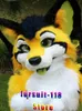 Fursuit Husked Husked cão Fox Wolf Mascot Traje Fur Cartoon Personagem Boneca Halloween Party Party Set Shoe # 303
