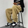 Baumwolle Übergroßen Casual Hosen Männer der Mode Breite Bein Hosen Herren Japanischen Streetwear Lose Hip Hop Cargo Hosen Herren Hosen j220629