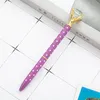 Crystal Glass Kawaii Ballpoint Pen Big Gem Ball Penns med stora Diamond Fashion School Office Supplies W1