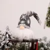 クリスマスイベントの装飾スノーフレークパターン付きの編み帽子導かれた明るい白いひげの顔のない老人gnome人形装飾ギフトホーム装飾6 8mg D3