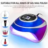 Nxy Newest Uv Led Nail Lamp Quick Dryer Gel Polish with 4 Timer Automatic Sensor Lcd Display Professional Manicure 220624