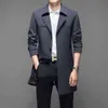 Thosine Brand Spring Autumn Men Long Trench Coats Superior Quality Man Fashion Outterkläder Jackor Smart Casual Plus Size 6XL L220725
