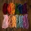 2 Colors Rainbow Cotton Yarn Wrap Newborn Stretch Swaddling Photography Props Infant Blanket Soft Photo Props Blankets For 0-2M Baby