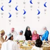 Party Decoration 1pc Gold Eid Mubarak Birthday Decorations Kids Banner 2M Star Moon Shape Paper Garland Flag Banners For Ramadan Home DecorP