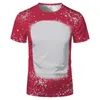 US Warehouse Sublimation Bleached T-shirt DIY Home Clothing Blank Mix Color & Size Short Sleeves B6