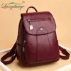 Torba plecakowa w stylu plecak Bag5 Kolor Kobiet Miękka skóra vintage żeńska torba na ramię Sac a DO Casual Travel Ladie Bagpack Mochila School 220723