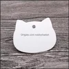 Etichetta di imballaggio 100 Pz / lotto 6,5X5,5 Cm Testa di gatto Kraft / Etichette di carta nera / bianca Etichetta di decorazione del regalo di nozze Può Logo personalizzato Drop Delivery 2021 T
