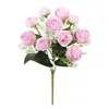 Dekorativa blommor kransar simulering rose konstgjord siden blommig latex riktig touch bröllop dekor bukett hem fest design