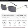 Óculos de sol da moda vintage para mulheres sem aro sem armação retângulo tons gradiente UV400 verão viagem designer óculos de sol 2022 óculos Lunettes Luxe Femme