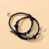 Bracelet coeur boucles d'oreilles créoles une paire de Bracelet de Couple ensemble dames hommes alliage aimant attirant Bracelets montre de la Saint-Valentin pour Inte22