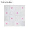 Väggklistermärken 10st 3D Tile Brick Sticker Adhesive Wallpaper Mönster Pe Foam Panel Waterproof för tak vardagsrum TV Bakgrund Decorwal