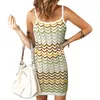 2022 Suspender Dress Women's Summer New Striped Multicolor Fine Shoulder Strap Slim Sweater Dress