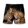 Мужские шорты мужчины/ женщины 3D -печать повседневные животные/ леопардовые/ тигровые уличная одежда для моды.