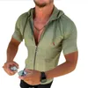 Sıradan Gömlek Erkekler Sonbahar Erkek Kapşonlu Uzun Kollu Gömlek Formal Elbise Gömlek Fermuarı Hip Hop Gömlek Erkekler Top 220629