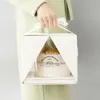 ギフトラップライフサプライズケーキボックスハンドル4/6/8インチの手作りの結婚式の誕生日パーティーベビーシャワーを祝うパッキングデコレーションギフト