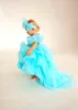 Sky Blue Flower Girl Dresses Floor Length Ruffle Sleeve Floral Little Girl Wedding Dress Communion Pageant Birthday Gowns