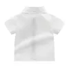 Camiseta infantil de novo 2022 Summer moda de lapela branca manga curta meninos garotas camisetas infantis camiseta de alta qualidade roupas infantis