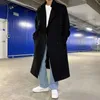 Trench da uomo Abbigliamento uomo 2022 Autunno Moda Corea Streetwear Doppio petto Coppia Cappotto lungo Cappotto allentato Bello Giacca a ventoUomo