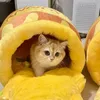 Honey Pot Cat Bed Cute Plush Pet Nest Cave House Cartoon Warm Beds Lovely Puppy Mat Soft Box Lounger For Small s Dogs 220323