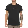 Heren t shirts 2022 zomer av korte mouw modemerk losse ronde nek solide kleuren brief bedrukte t-shirt sport fitness kleding casual en eenvoudige sportkleding