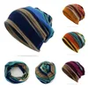 Beanie/Skull Caps Spring Striped Beanies för män unisex Summer Thin Sticked Beanie Men's Multifunction Hedging Cap Hatts Man Kerchief #T1PBE