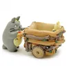 Creative Cartoon Cart Totoro Flowerpot Resin Japanese Miniature Figurines Gift Anime Figurine Ornaments Desktop Home Decor