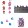 100pcs/lot Diy Round Ball Loose Bead for Jewelry Bracelets Necklace Hair Ring Making Accessories Crafts Acrylic Kids Handmade Beads