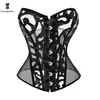 TAILES I Brzminalny Shapewear Black Women's Oddychający kostium Shapwear Seksowne przezroczyste siatkowe Corselet Hollow Out Corset Bustier Top z G String 930 0719