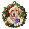 Dekoracje wnętrz pies świąteczny ozdoba wisząca okrągłe drewniane ozdoby premium trwałe z wykwintnym wykonaniem dla dzieci DIY Hai