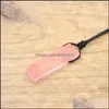 Arti e mestieri Reiki Chakra Pietra naturale Slice Point Pendenti Collana Healing Ametista Quarzo rosa Lapis Labradorite Wom Sports2010 Dhdao