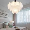 Hängslampor Post Modern Luxury Glass Lämes Lights Living Room Plate Gold Metal Luster Lamp Suspender Fixtures Lamparaspendant