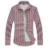 Klasyczny z długim rękawem Plaid Mężczyźni Przycisk Down Shirt Slim Fit Mens Check Cotton 2022 Koszulki Jesienne Koszule Casual Dress 4XL Mężczyźni