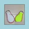 Novelty Items Home Decor Garden Creative Design Key Ring Leather Keys Chains Baseball Softball Keychain For Lady Bag Decorate Pendant Whit