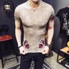 남자 티셔츠 2022 한국 소녀 프린트 티셔츠 남자 클럽 파티 homme baroque pantalon moda camiseta hombre manga corta 아이스 실크 쇼트 티