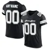 Custom Black Black-Gray Mesh Authentic Football Jersey