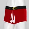 Männer Weihnachten Samt Höschen Ouvert Boxer Shorts Flauschigen Ball Sexy Dessous Unterwäsche Niedrige Taille Elastische Bund Unterhose G220419