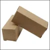 Boîtes d'emballage en papier kraft pliables marron Couleur pure Gfit Box Rouge à lèvres Artisanat Huile essentielle Rouleau Bouteille Carton de stockage 7 tailles Drop Delivery