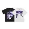 Lones mäns t-shirts 2022 Summer Tide Brand Short Sleee Trend Metal Reenge Purple Skull Print Hip Hop Par High Street Men's and