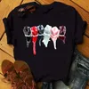 Tシャツ女性カラフルなネイルティーポリッシュファニーファッション夏のシンプルな服グラフィックTシャツアニメシャツ家族Camisetas de Mujer