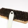 La poussière de polissage à la cire polyvalente enlève la brosse à chaussures en cuir naturel véritable crin de cheval outil doux brosse de nettoyage pour botte en daim nubuck