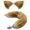 20 Colors Massage Sexy BDSM SM erotic fox tail anal plug metal backyard plug adult supplies toy artificial tail suit play